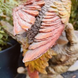 Smuk og naturtro papeg�je i keramik