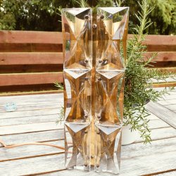 Smuk retro v�glampe i krystal og messing