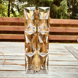 Smuk retro v�glampe i krystal og messing